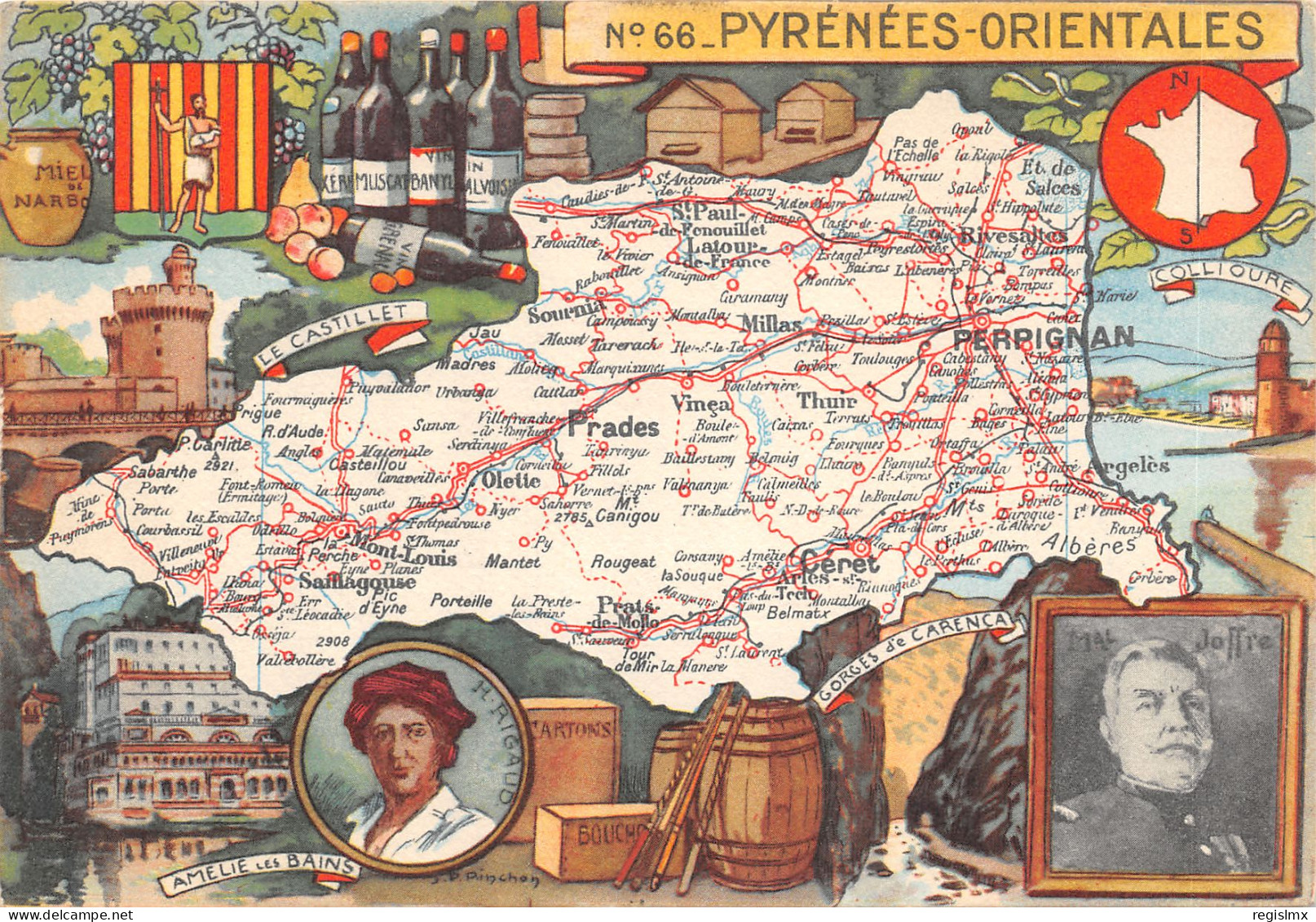 66-PANORAMA DES PYRENEES ORIENTALES-N°T559-C/0307 - Other & Unclassified