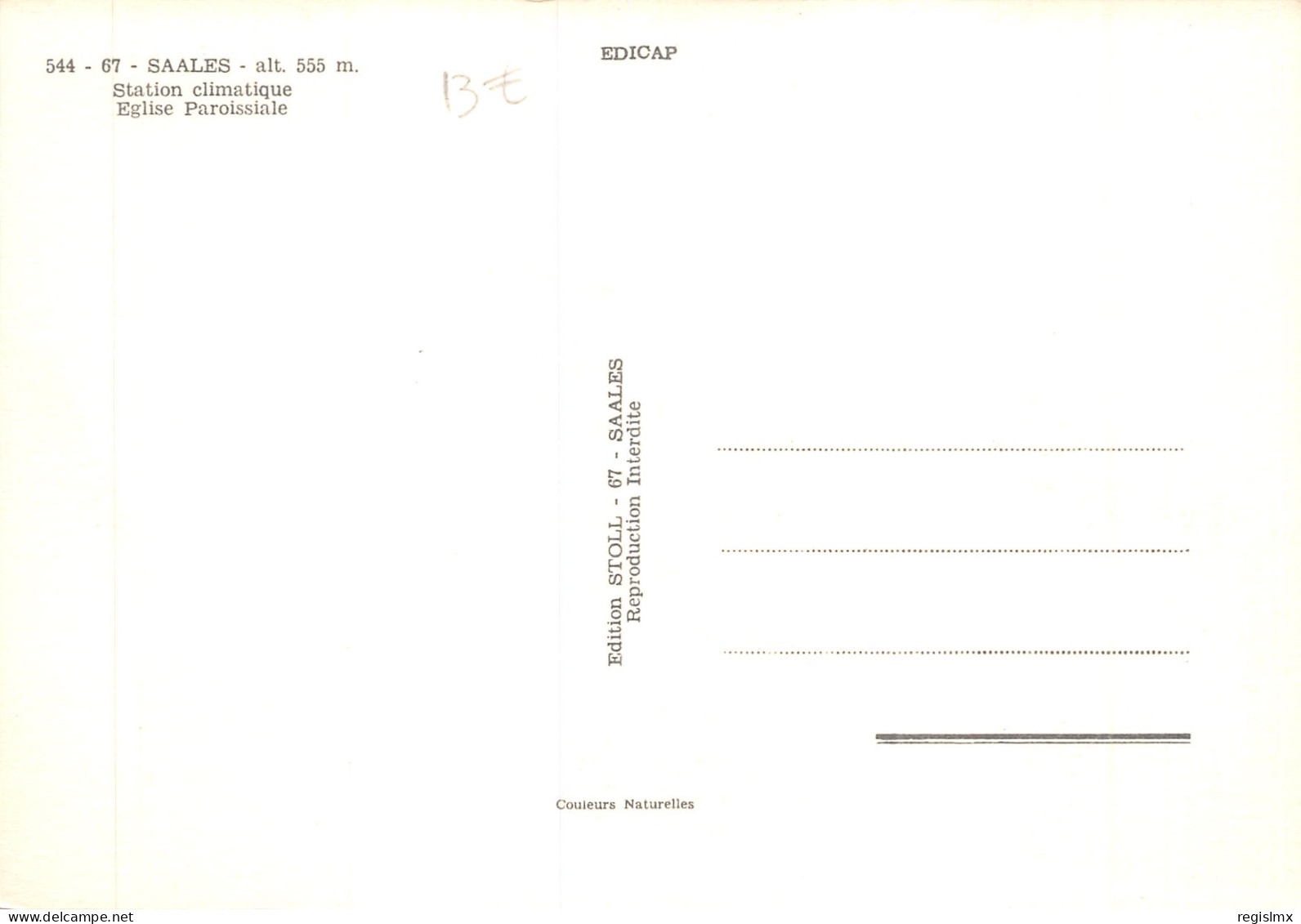 67-SAALES-N°T559-D/0381 - Sonstige & Ohne Zuordnung