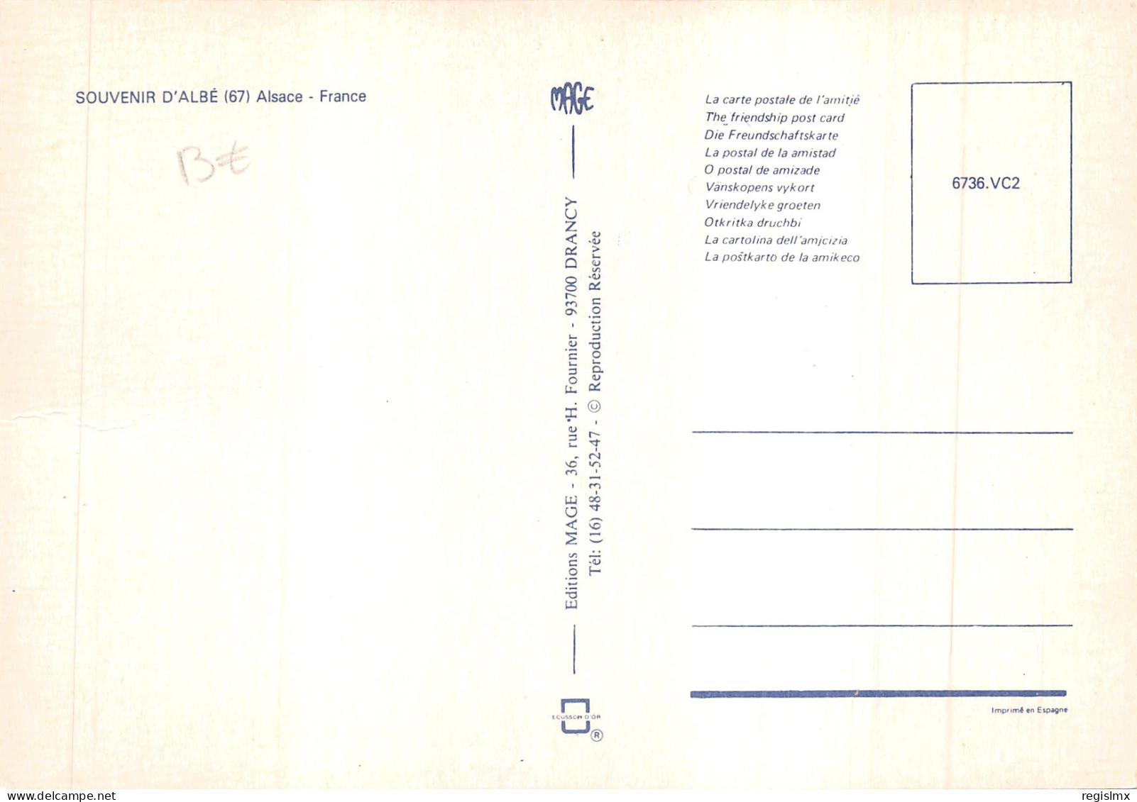 67-ALBE-N°T559-D/0385 - Sonstige & Ohne Zuordnung