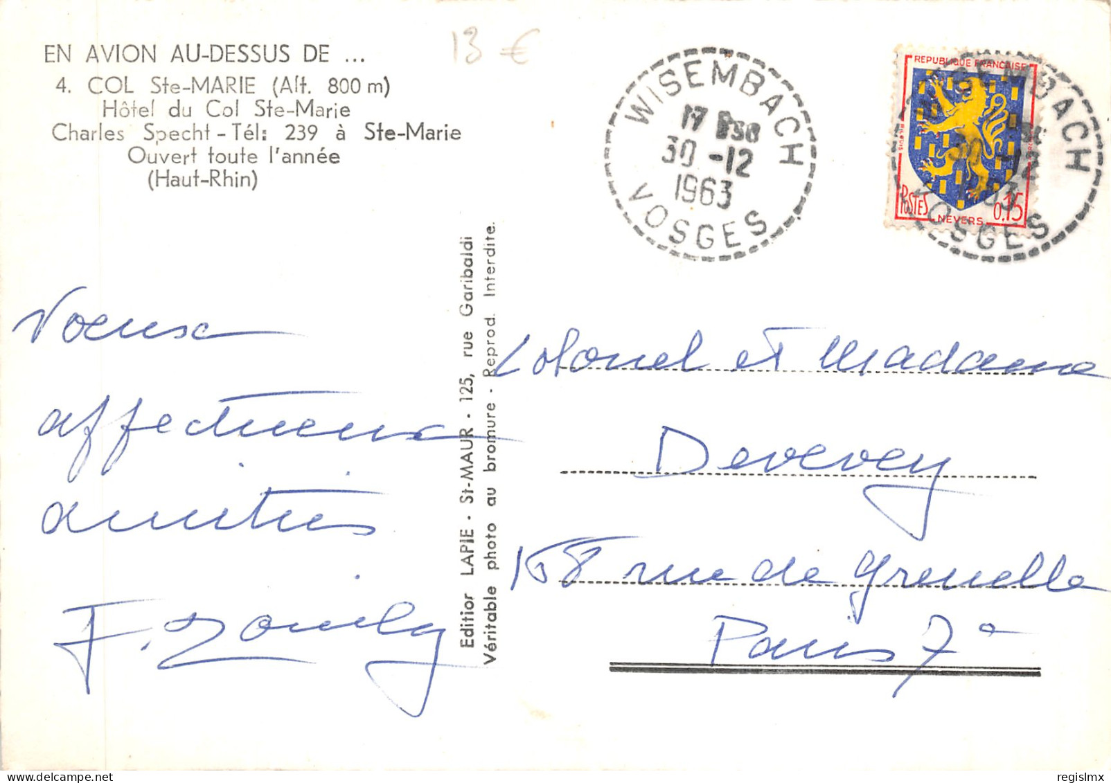 68-COL SAINTE MARIE-N°T559-D/0375 - Other & Unclassified