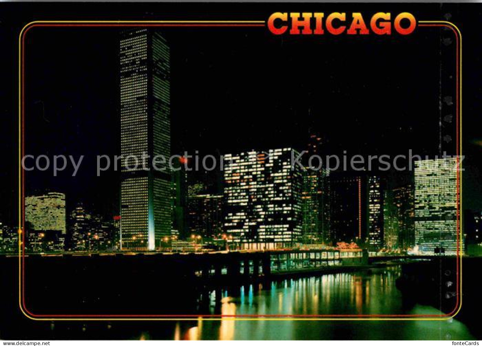 72708343 Chicago_Illinois Night Skyline - Sonstige & Ohne Zuordnung