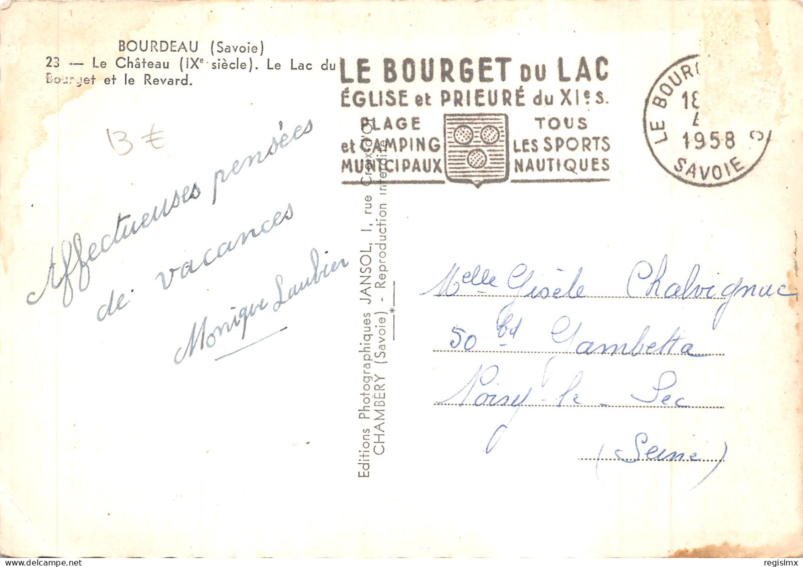 73-BOURDEAU-LE CHÂTEAU-N°T560-D/0143 - Other & Unclassified