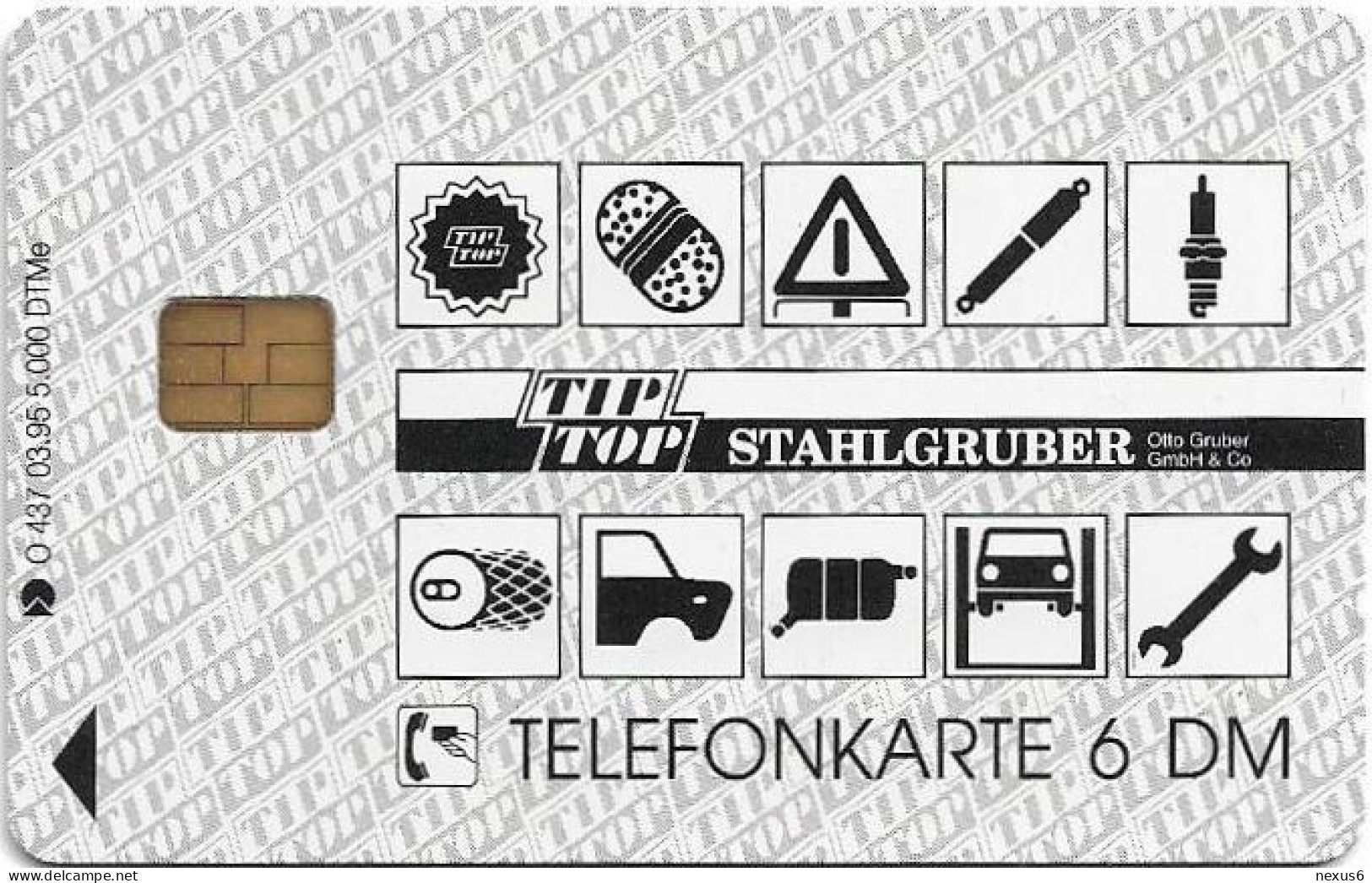 Germany - Tip Top Stahlgruber - O 0437 - 03.1995, 6DM, 5.000ex, Mint - O-Series : Séries Client