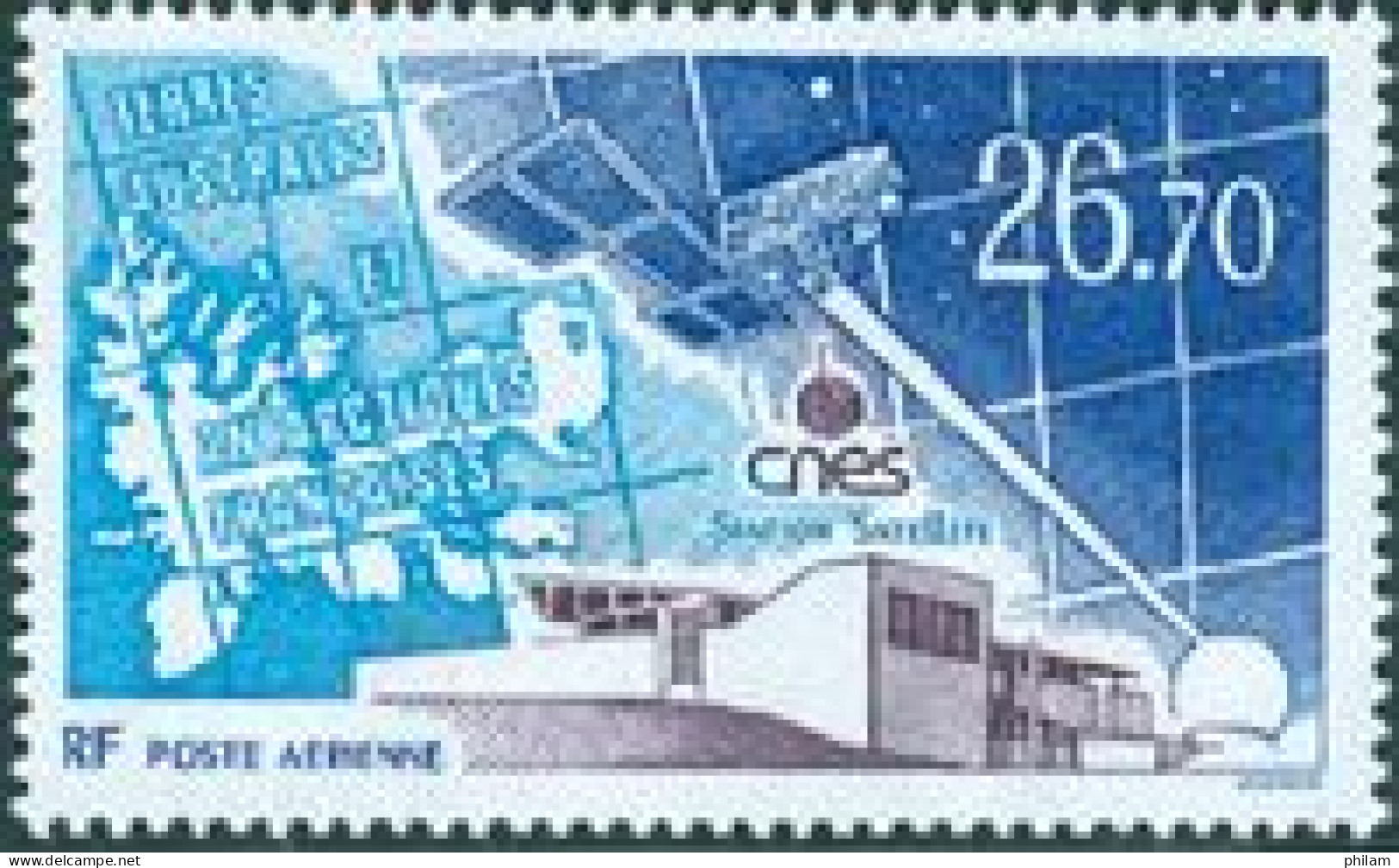 TAAF 1994 - Poste Aérienne - Station Satellite CNES - 1 V. - Poste Aérienne