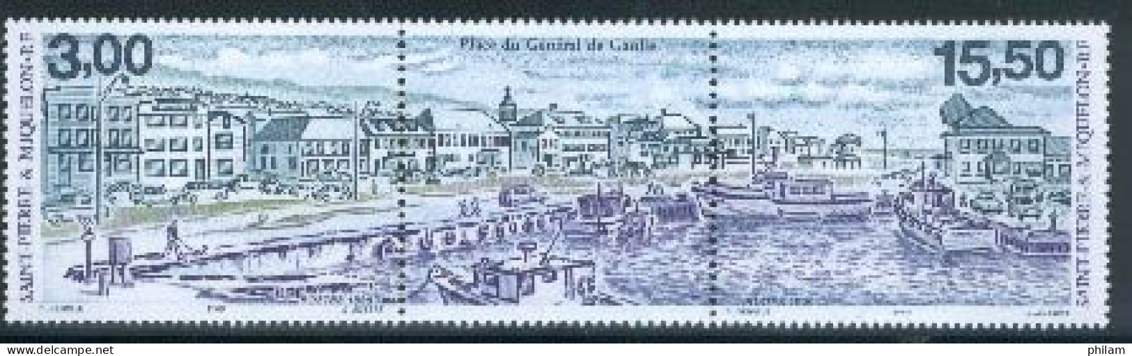 SAINT-PIERRE & MIQUELON  1999 - Place Du Général De Gaulle- Triptyque - Unused Stamps