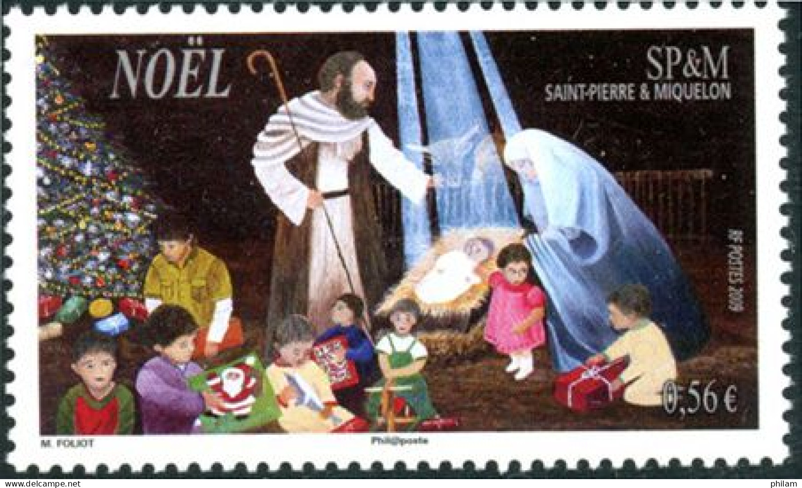 SAINT-PIERRE-ET-MIQUELON 2009 - Timbre De Noël - 1 V. - Ongebruikt