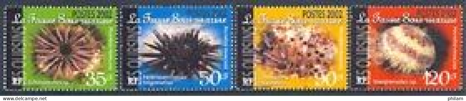 POLYNESIE 2002 - Vie Marine - Les Oursins -  4 V. - Unused Stamps