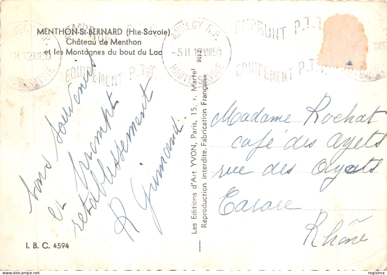 74-MENTHON SAINT BERNARD-CHÂTEAU DE MENTHON-N°T561-B/0367 - Autres & Non Classés