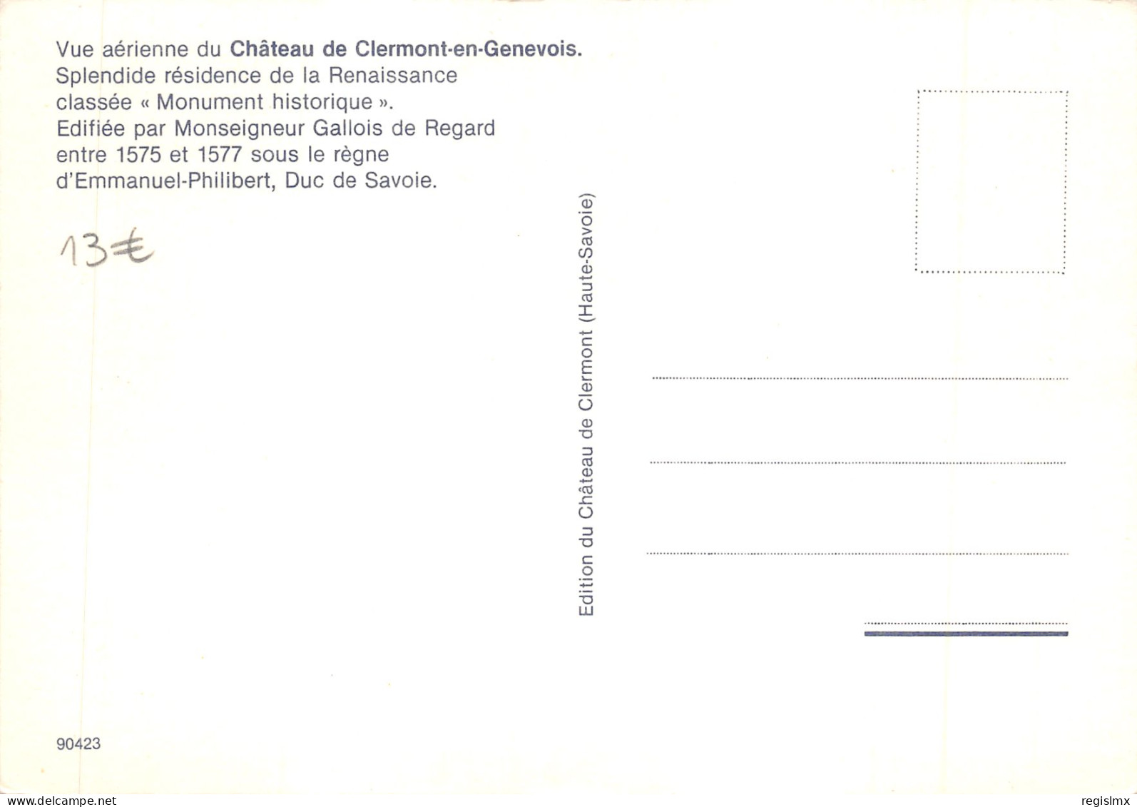 74-CLERMONT EN GENEVOIS-LE CHÂTEAU-N°T561-A/0355 - Autres & Non Classés