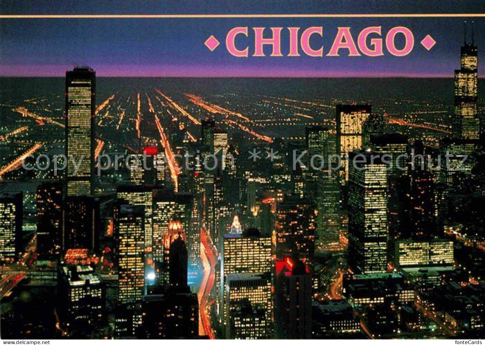 72707615 Chicago_Illinois Evning Descends - Sonstige & Ohne Zuordnung