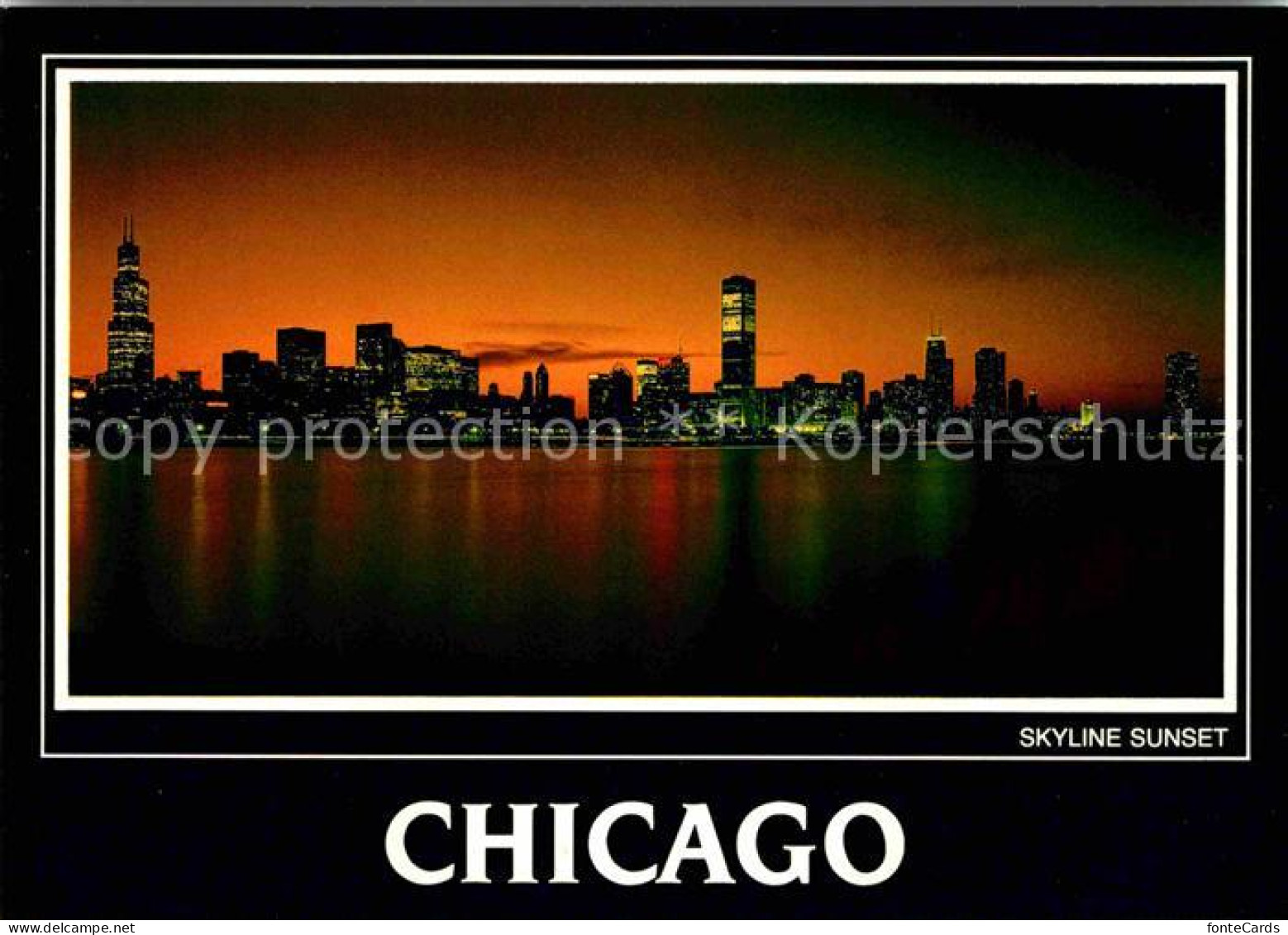 72707606 Chicago_Illinois Skyline Sunset - Andere & Zonder Classificatie
