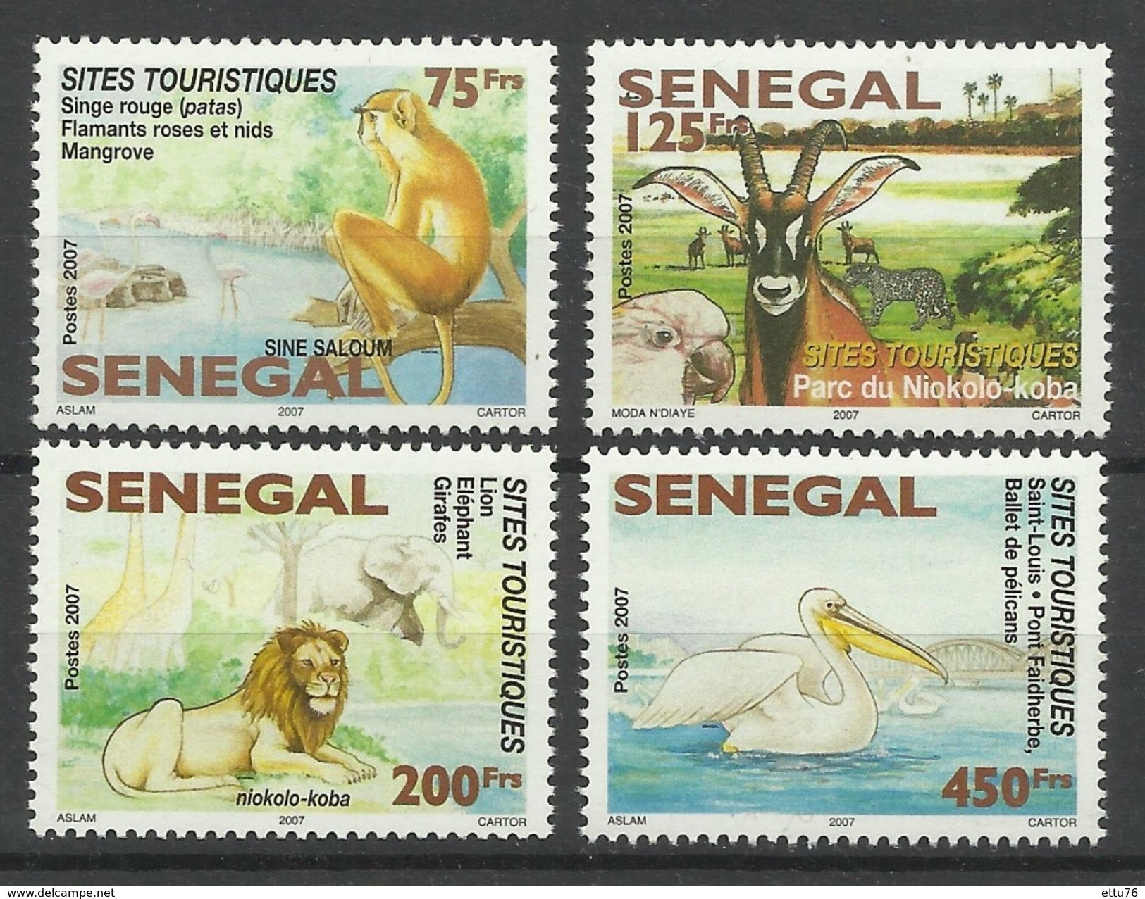 Senegal  2008  Tourist Sites, Wildlife  Parks, Birds,Animals  Set  MNH - Altri & Non Classificati