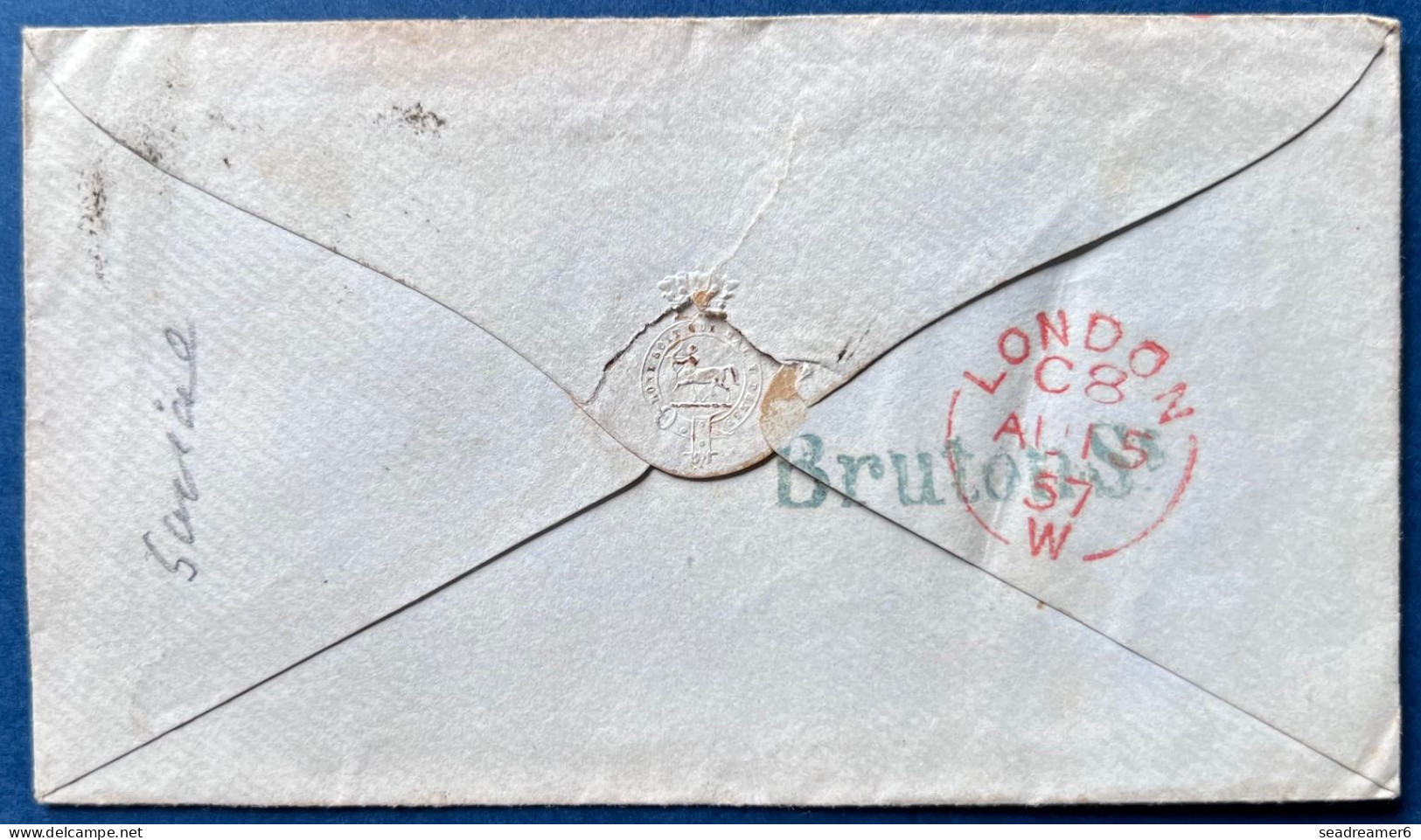 Lettre Double Port AOUT 1857 Paire N°10 1 Penny Red Dent 14 Oblitérés  Killer " W /4 " Pour TWICKENHAM TTB - Covers & Documents