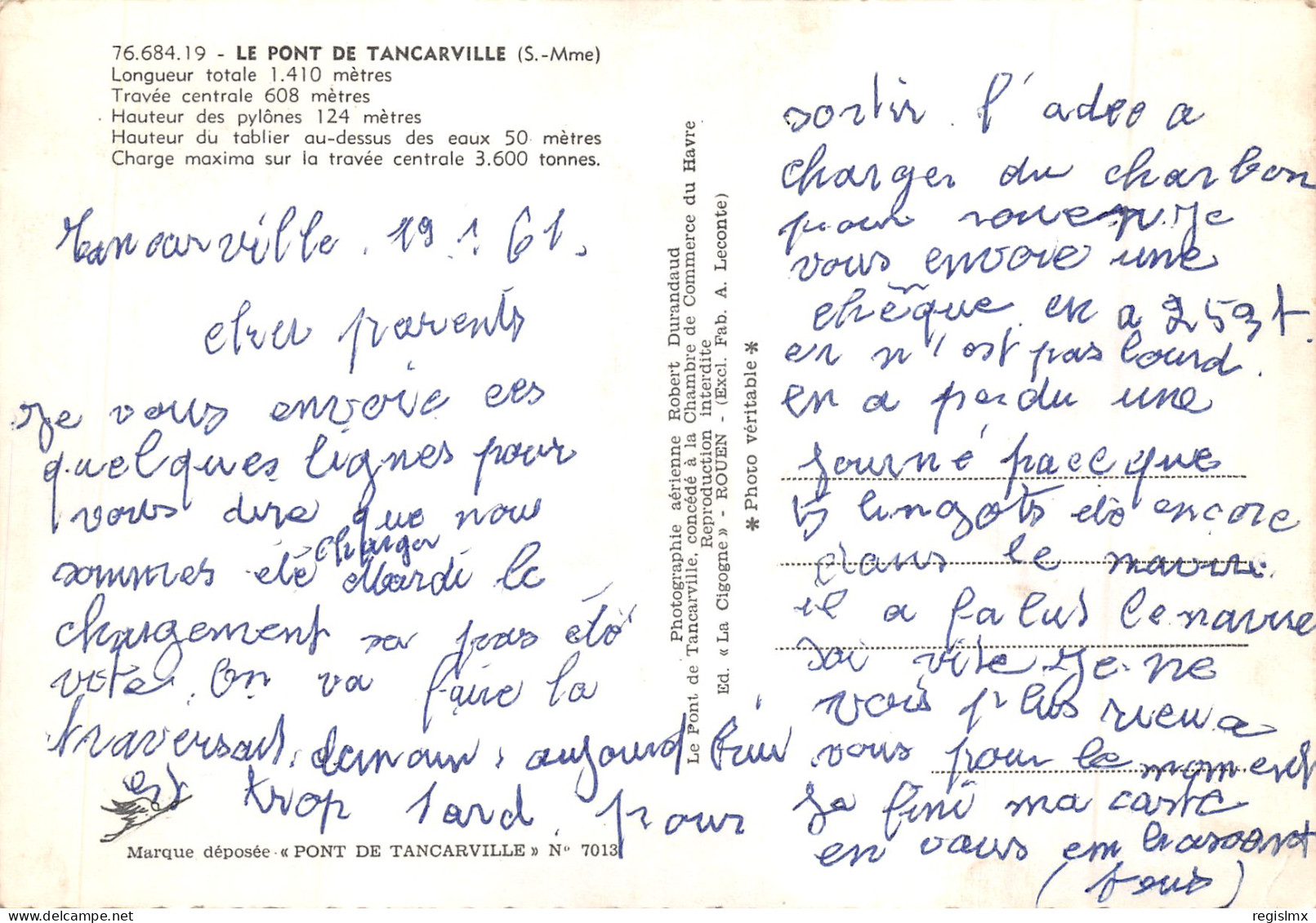 76-TANCARVILLE-LE PONT-N°T561-D/0195 - Tancarville