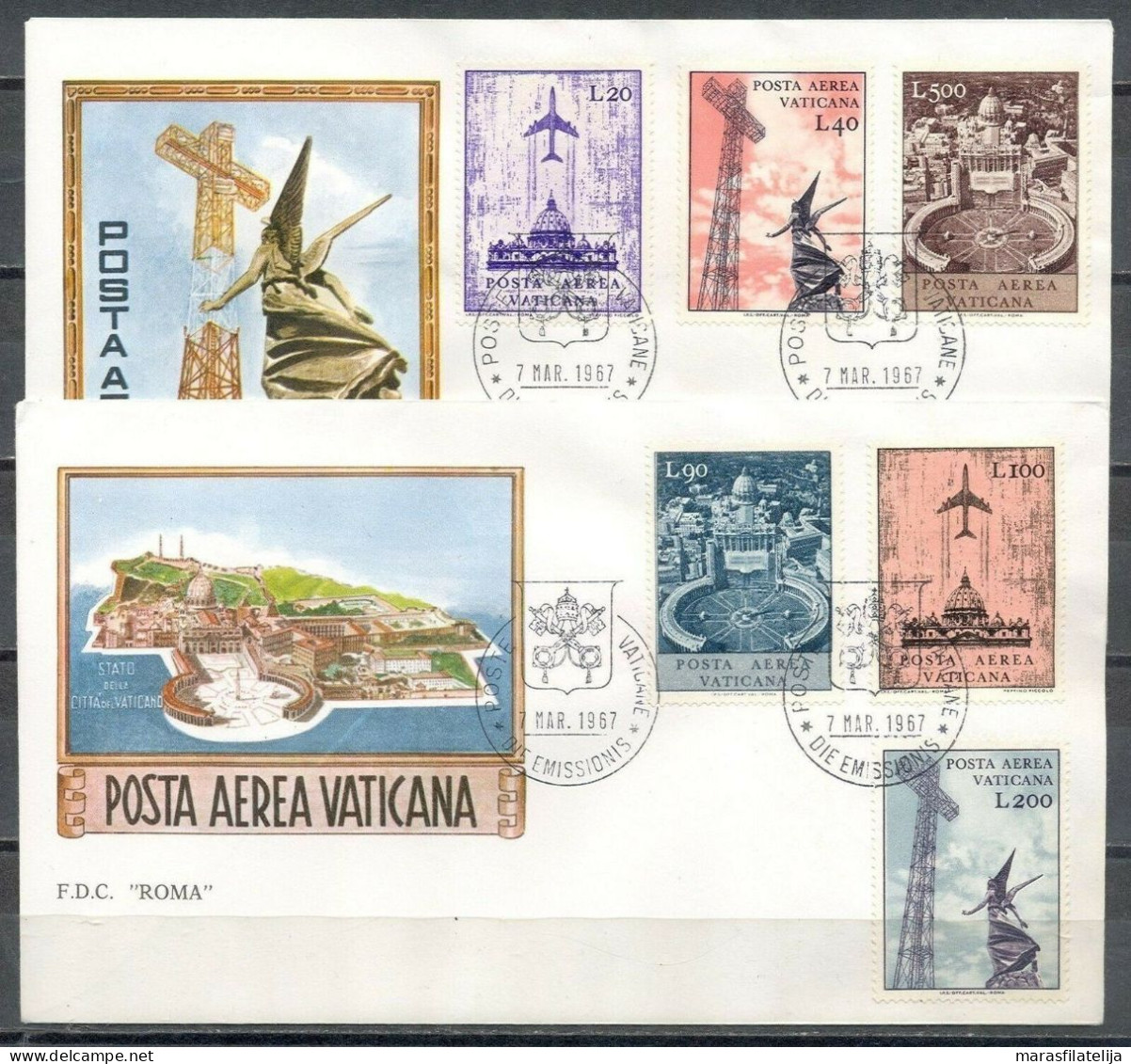 Vatican 1967, Airmail, Planes Over Vatican City, FDC - Sonstige & Ohne Zuordnung