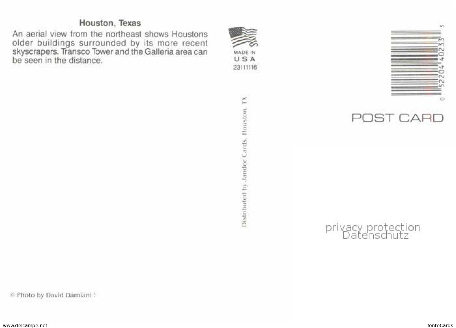 72707553 Houston_Texas Fliegeraufnahme - Autres & Non Classés