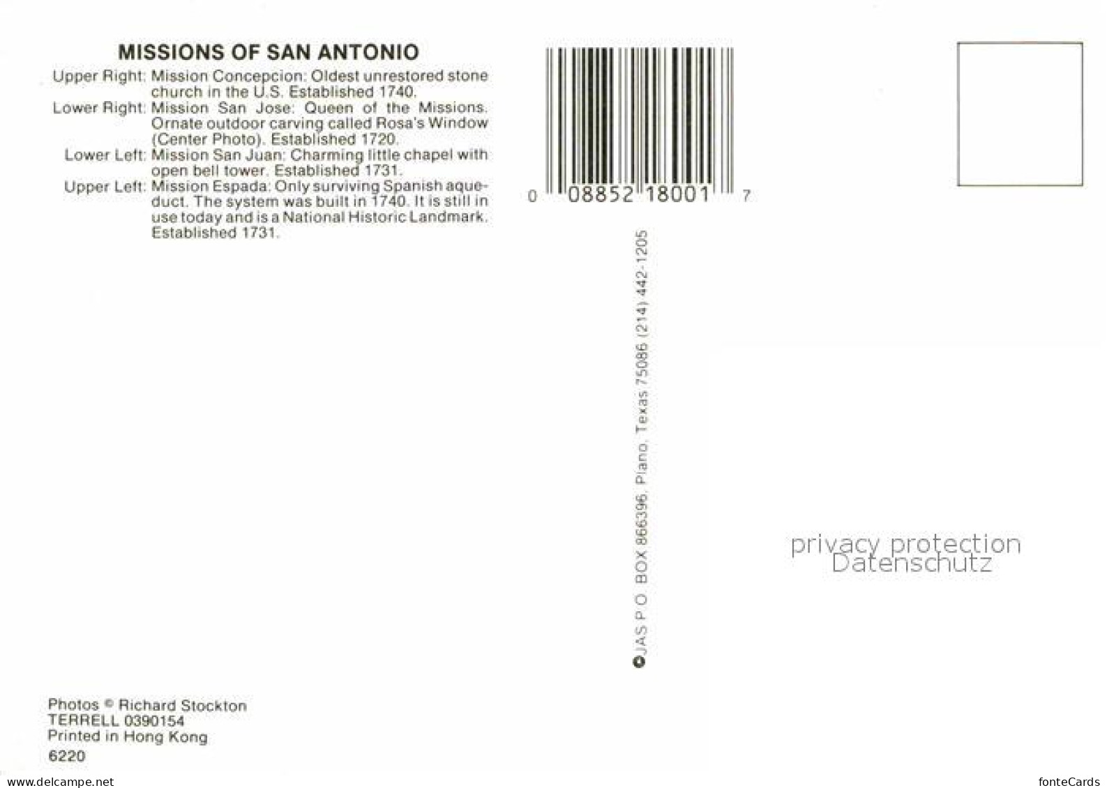 72707533 San_Antonio_Texas Missions  - Autres & Non Classés