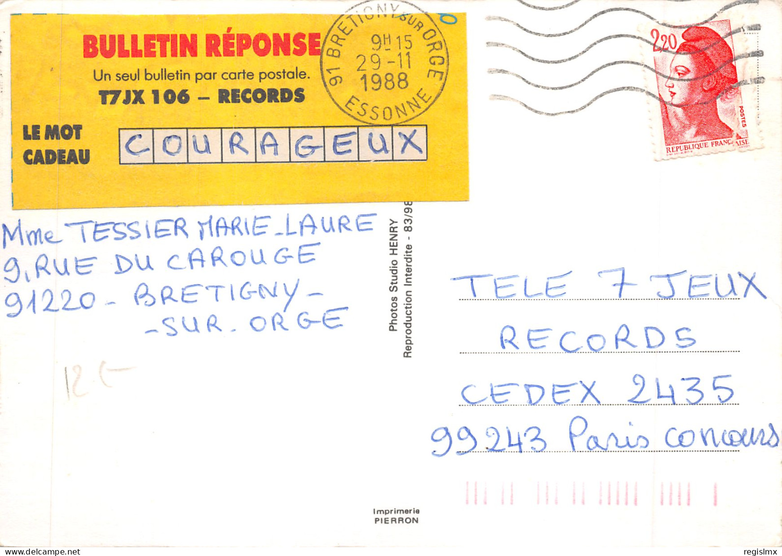 91-BRETIGNY SUR ORGE-N°T563-B/0033 - Bretigny Sur Orge