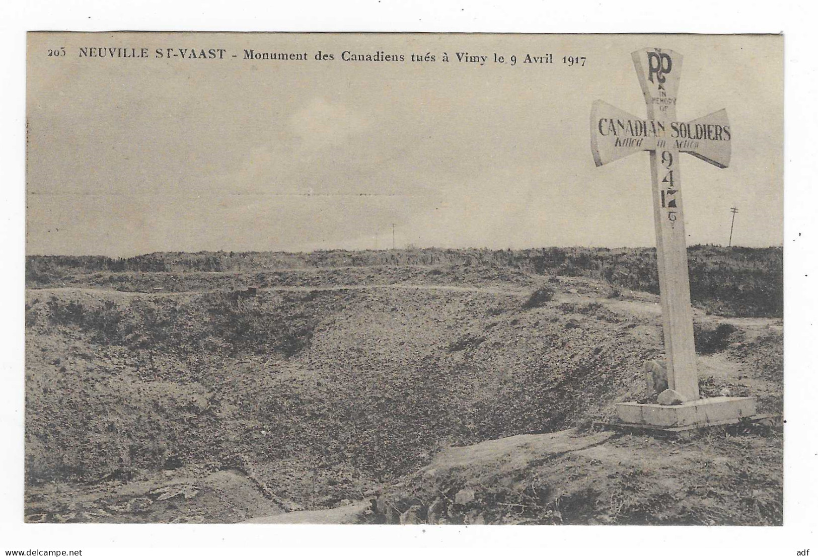 CPA NEUVILLE ST SAINT VAAST, MONUMENT DES CANADIENS TUES A VIMY LE 9 AVRIL 1947, PAS DE CALAIS 62 - Sonstige & Ohne Zuordnung