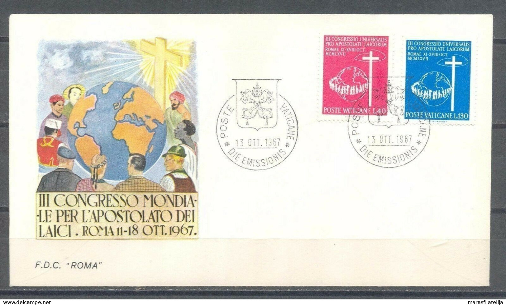Vatican 1967, Apostolic Congress, FDC (I) - Sonstige & Ohne Zuordnung
