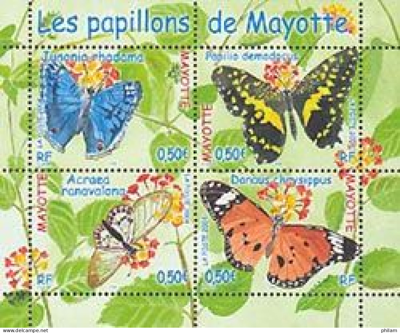 MAYOTTE 2004 - Les Papillons De Mayotte - BF - Blocks & Kleinbögen