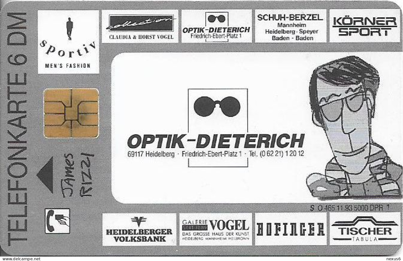 Germany - James Rizzi 20 - O 0465 - 11.1993, 6DM, 5.000ex, Used - O-Series: Kundenserie Vom Sammlerservice Ausgeschlossen