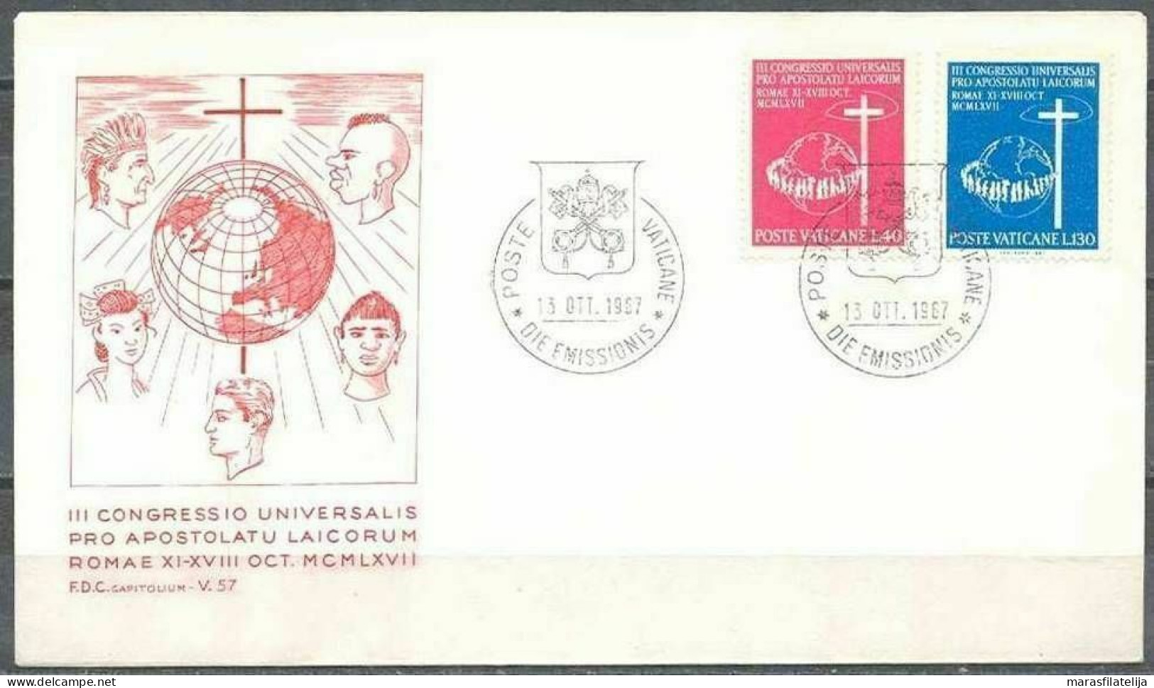 Vatican 1967, Apostolic Congress, FDC (III) - Otros & Sin Clasificación