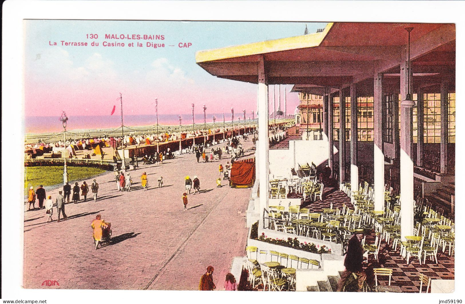 59 - DUNKERQUE - MALO LES BAINS-  La Terrasse Du Casino Et La Digue - Malo Les Bains