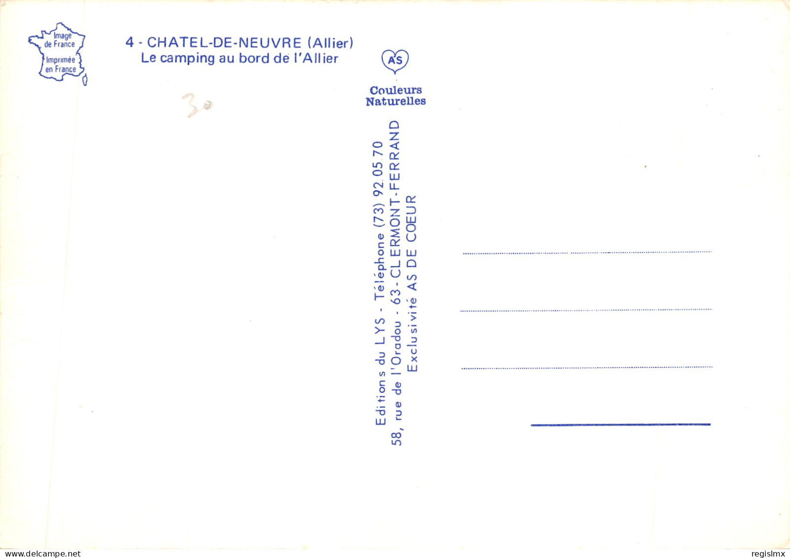 03-CHATEL DE NEUVRE-LE CAMPING-N°T565-A/0071 - Autres & Non Classés