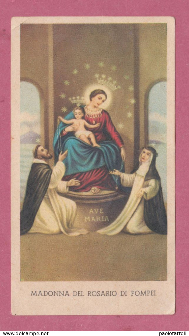 Holy Card, Santino- Madonna Del Rosario Di Pompei- Con Approvazione Ecclesiastica. - Ed. GMi, N° 125 - 101x 56mm - Devotion Images