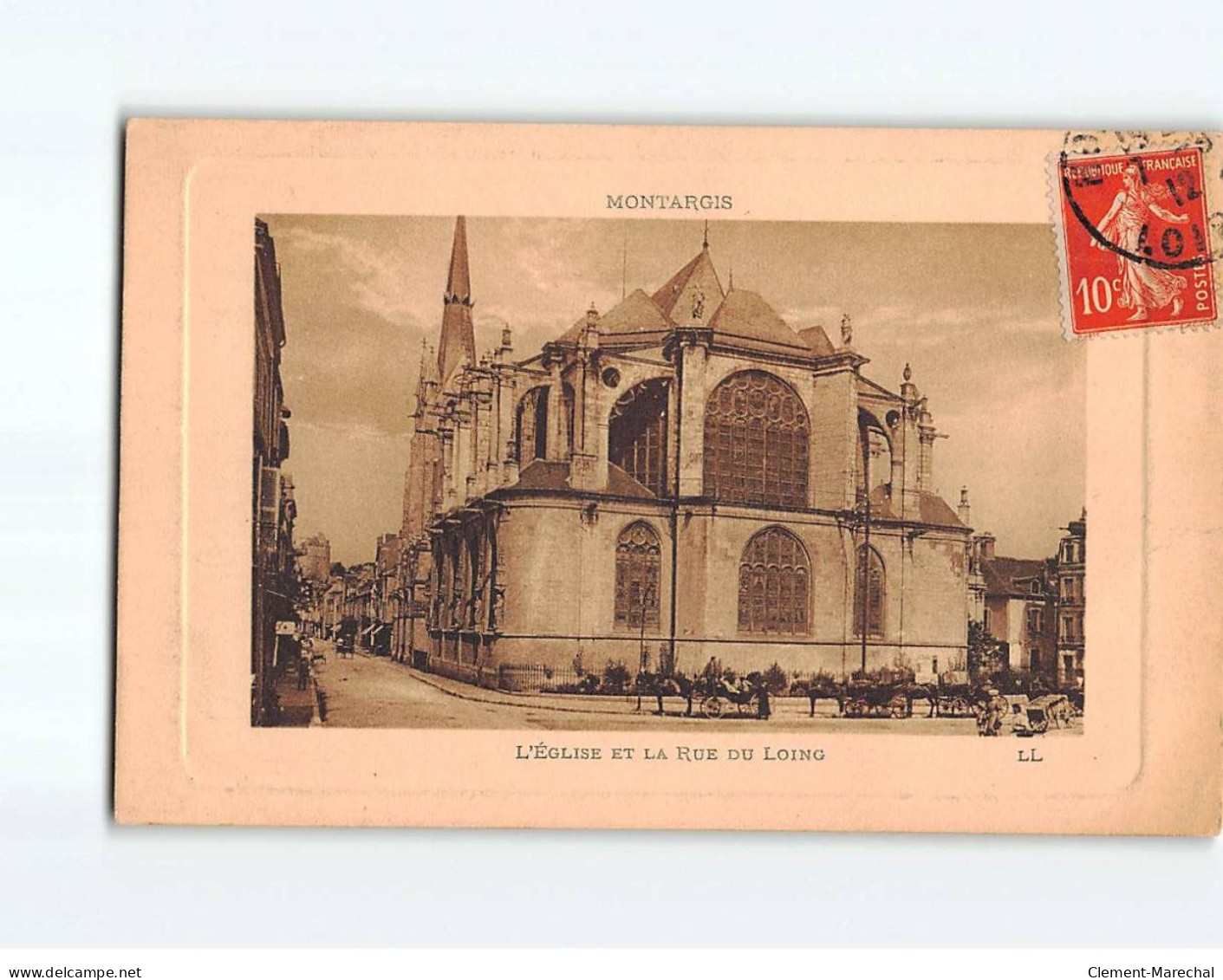 MONTARGIS : L'Eglise Et La Rue Du Loing - état - Montargis