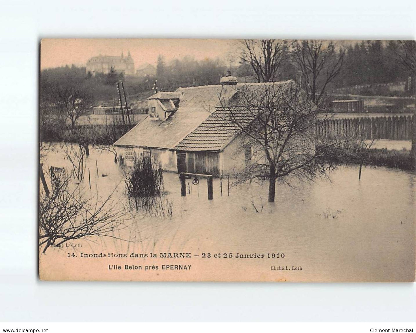 L'ILE BELON : Inondations De La Marne, Janvier 1910 - Très Bon état - Sonstige & Ohne Zuordnung