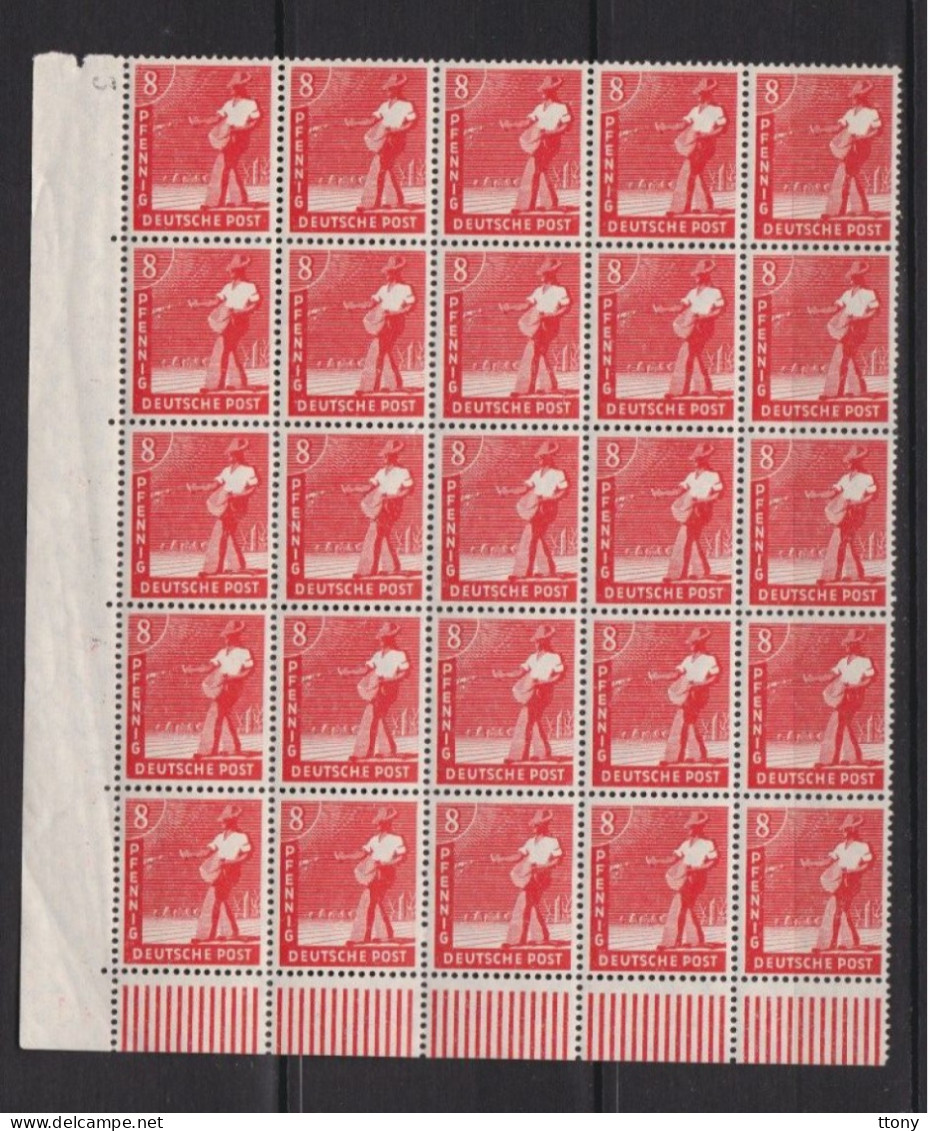 25  Timbres Neufs **  Mi : 945 A Sur Bord De Feuille  1947  8 Pfennig Deutsche Post - Nuovi