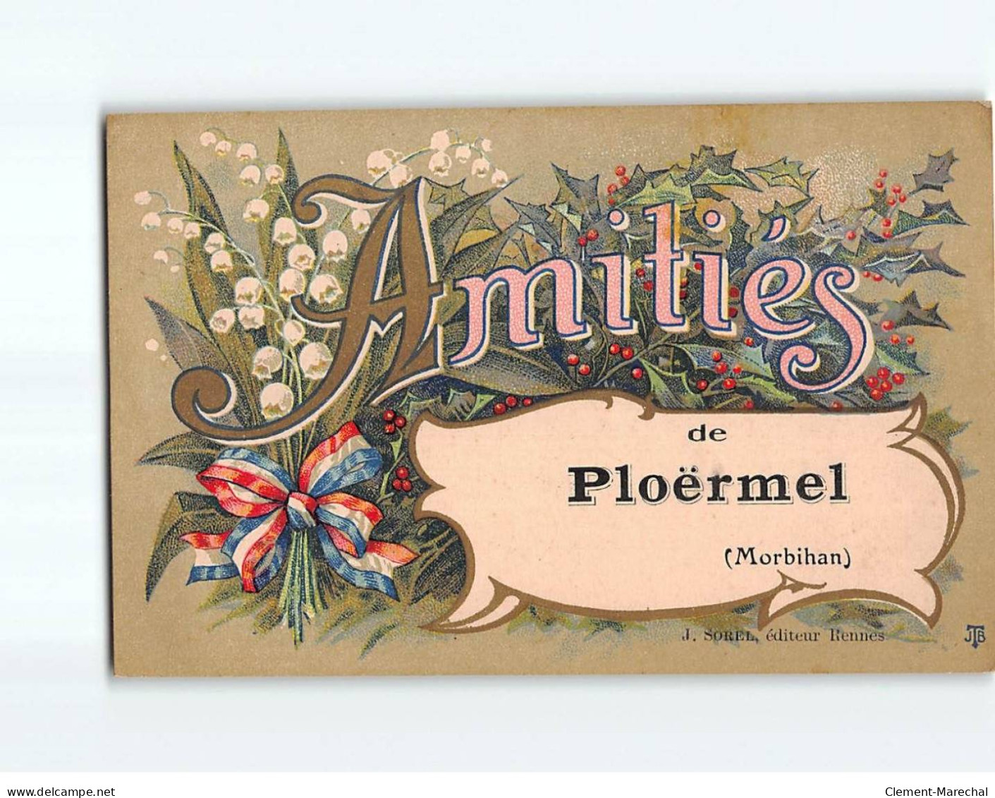 PLOERMEL : Carte Souvenir - état - Ploërmel