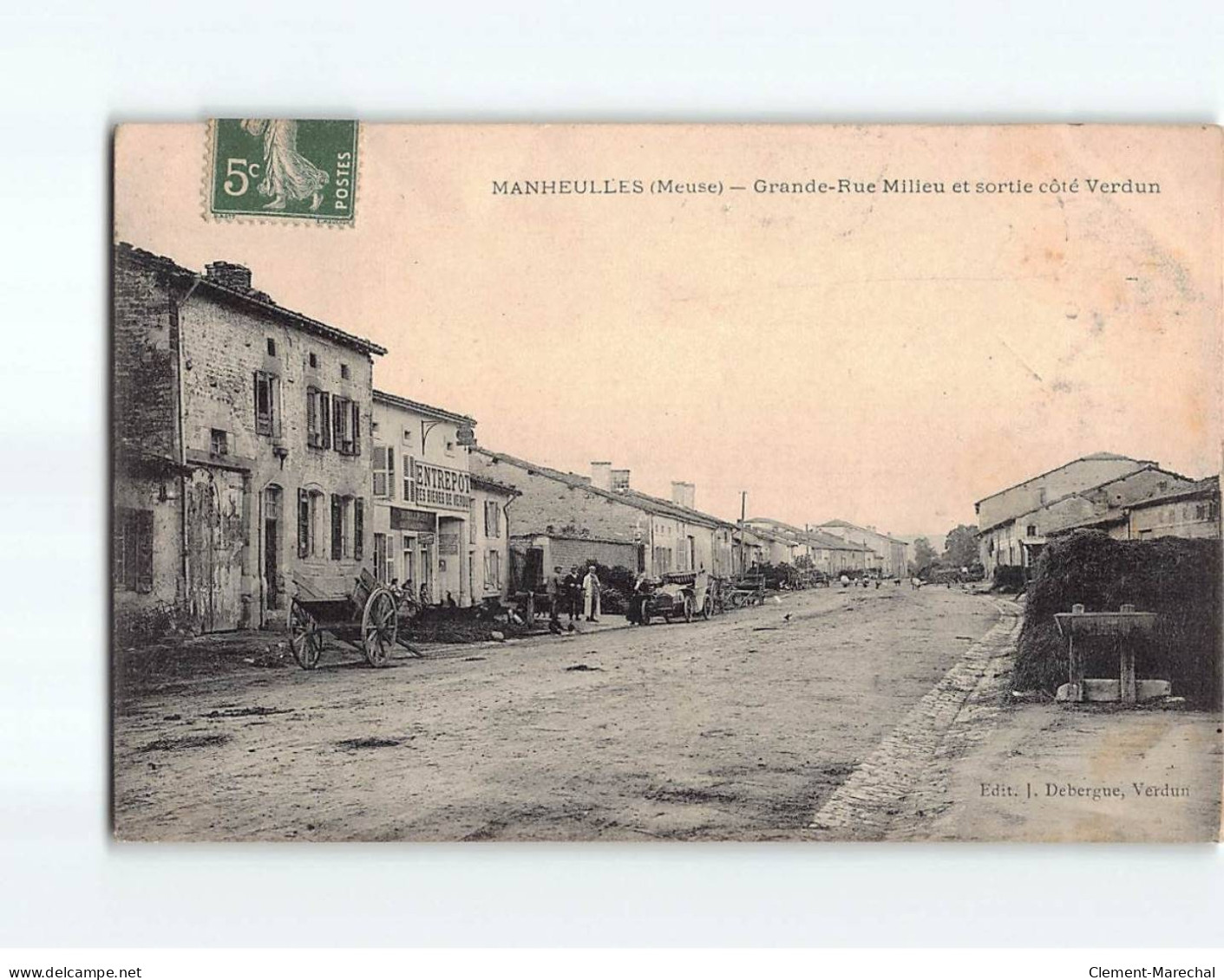 MANHEULLES : Grande Rue Milieu Et Sortie Côté Verdun - Très Bon état - Other & Unclassified