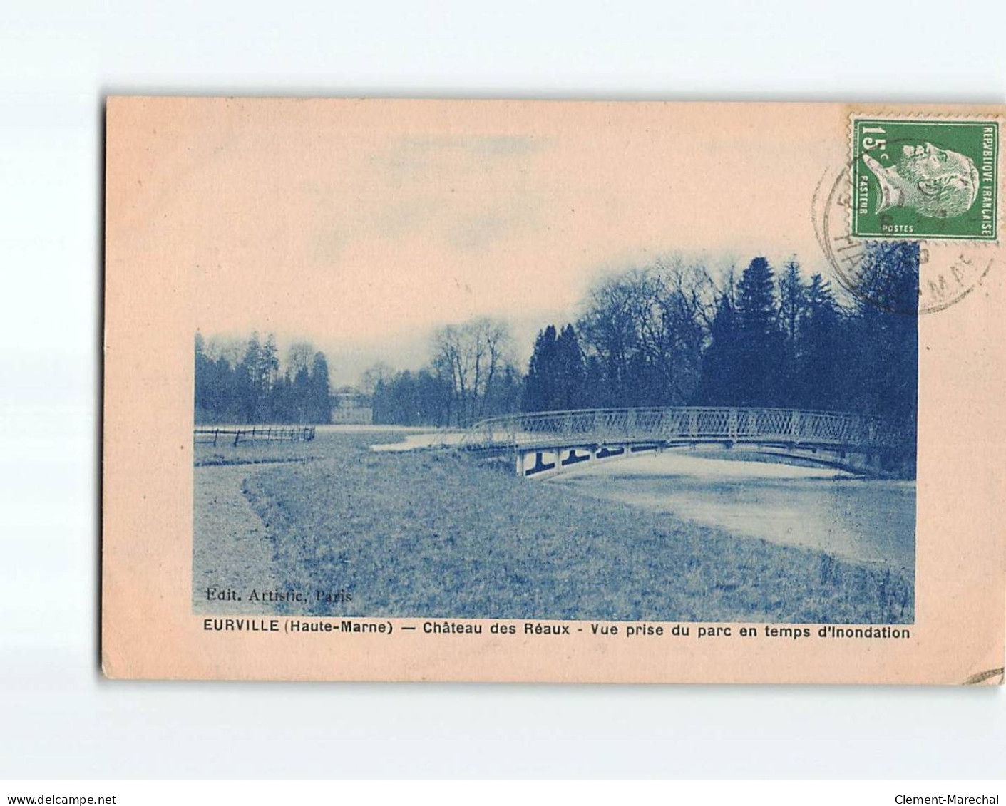 EURVILLE : Château Des Réaux, Vue Prise Du Parc En Temps D'inondation - état - Otros & Sin Clasificación