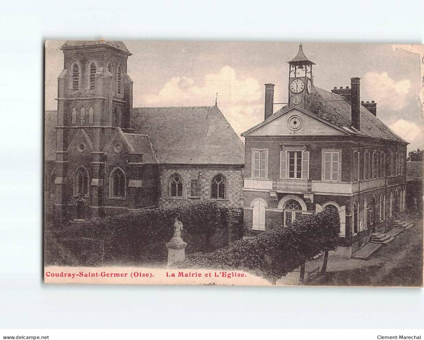 COUDRAY SAINT GERMER : La Mairie Et L'Eglise - Très Bon état - Andere & Zonder Classificatie