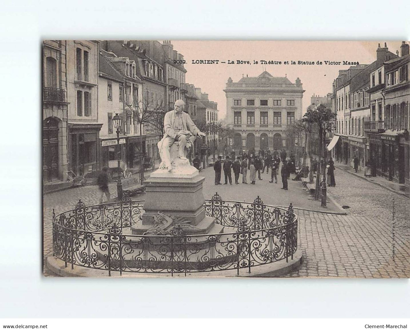 LORIENT : La Bôve, Le Théâtre Et La Statue De Victor Massé - état - Lorient