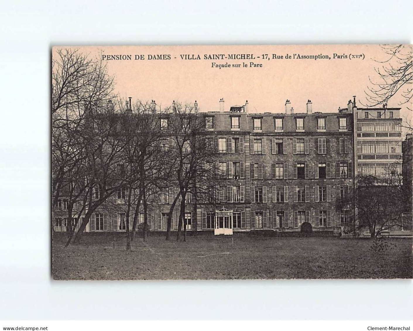 PARIS : Pension De Dames, Villa Saint-Michel, Façade Sur Le Parc - Très Bon état - Sonstige & Ohne Zuordnung