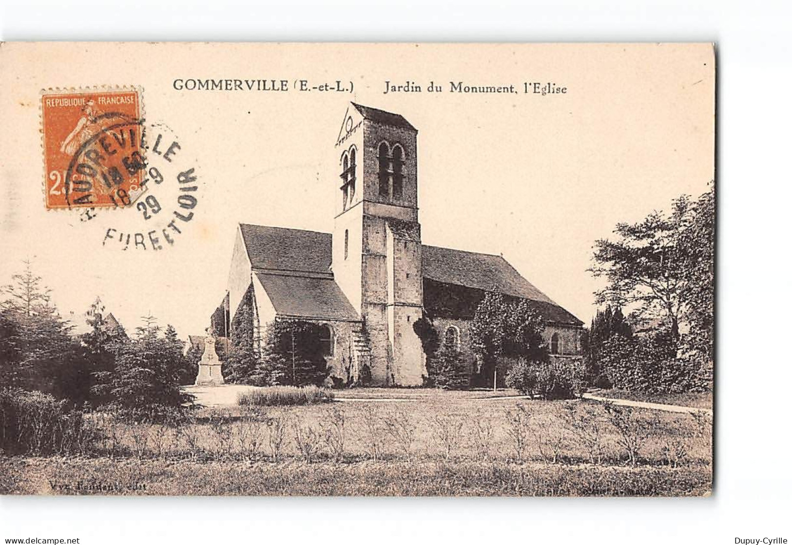 GOMMERVILLE - Jardin Du Monument - L'Eglise - Très Bon état - Other & Unclassified