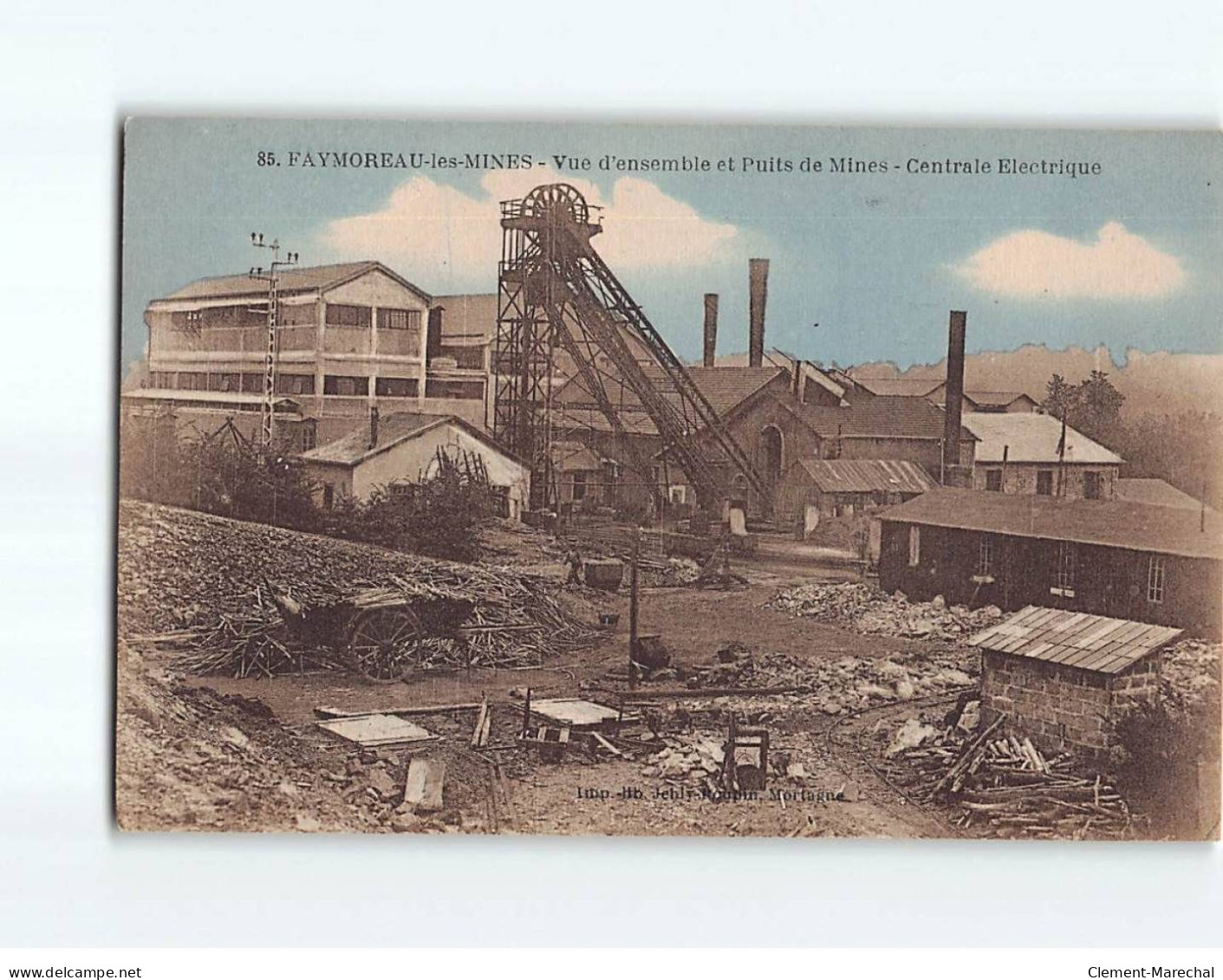 FAYMOREAU LES MINES : Vue D'ensemble Et Puits De Mines, Centrale Electrique - état - Andere & Zonder Classificatie