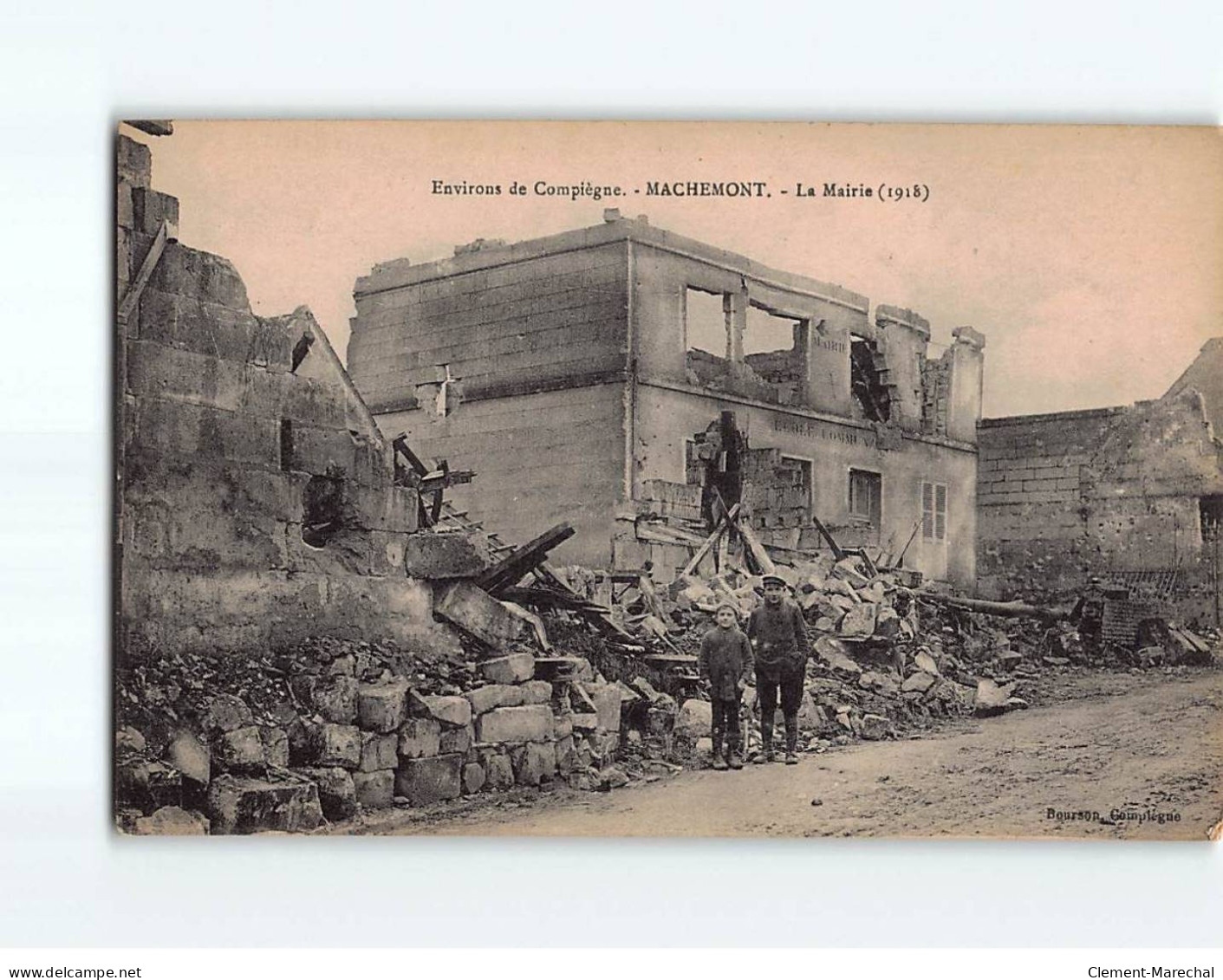 MACHEMONT : La Mairie, 1918 - état - Autres & Non Classés