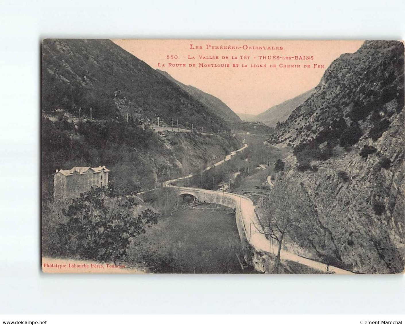 La Vallée De La Têt, THUES LES BAINS : La Route De Montlouis Et La Ligne De Chemin De Fer - état - Otros & Sin Clasificación