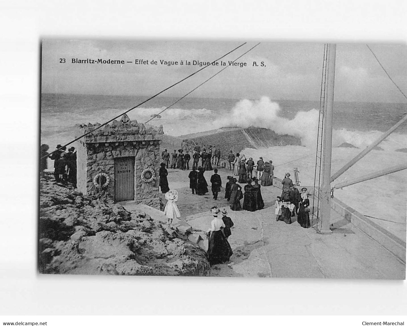 BIARRITZ : Effet De Vagues à La Digue De La Vierge - Très Bon état - Biarritz