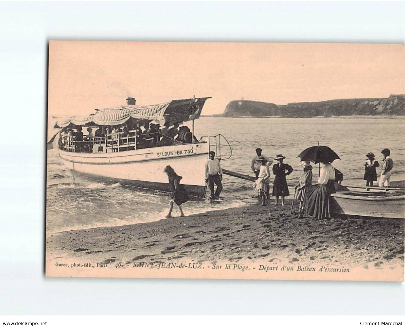 SAINT JEAN DE LUZ : Sur La Plage, Départ D'un Bateau D'Excursion - Très Bon état - Saint Jean De Luz