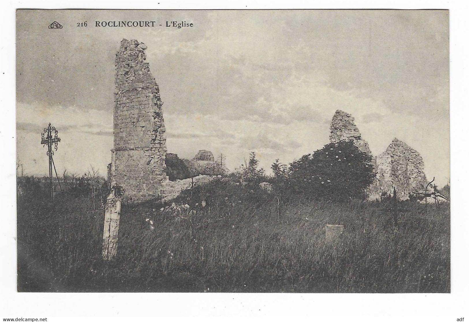 CPA ROCLINCOURT, L'EGLISE EN RUINES, PAS DE CALAIS 62 - Other & Unclassified