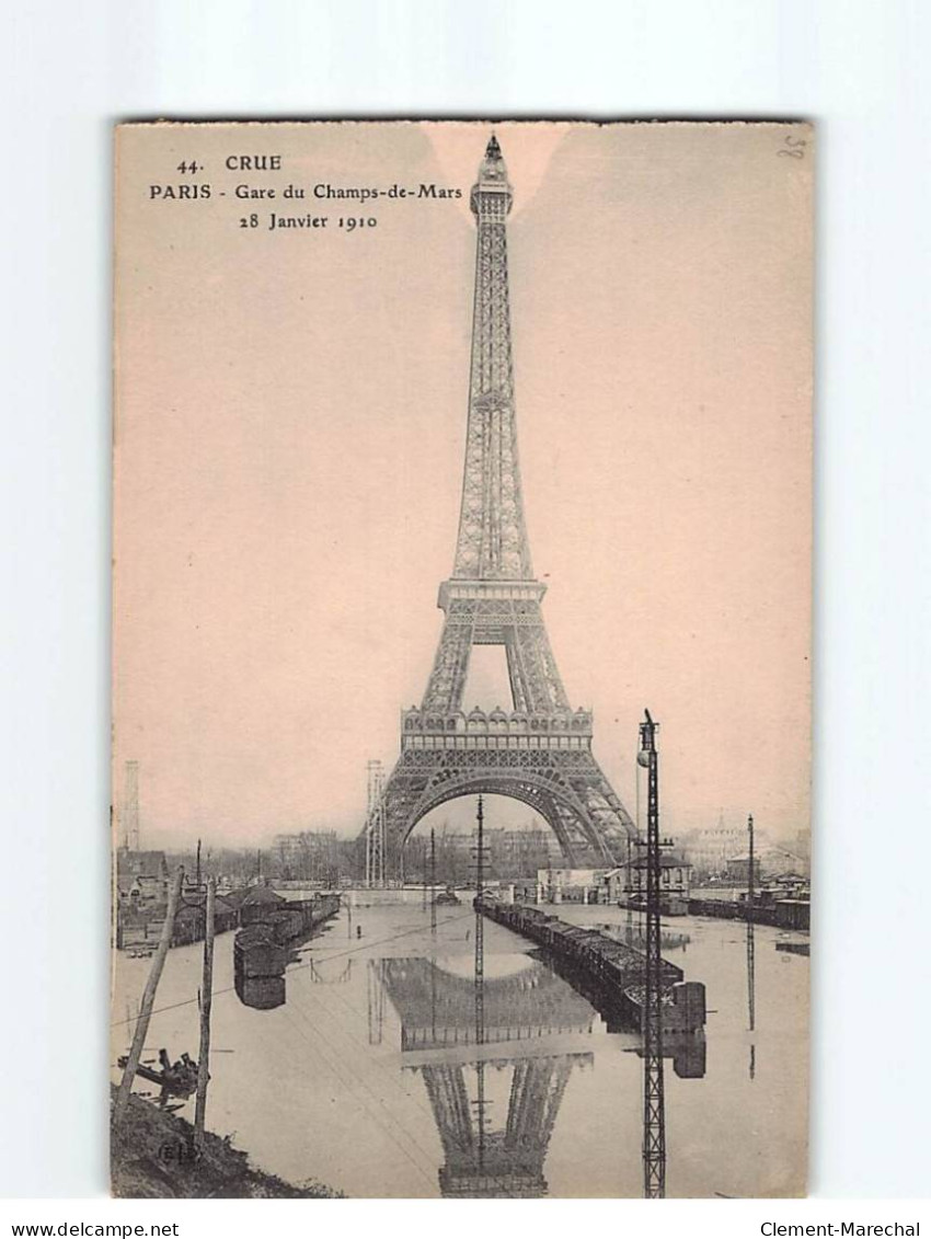 PARIS : Inondation 1910, Gare Du Champs De Mars, La Tour Eiffel - Très Bon état - Paris Flood, 1910