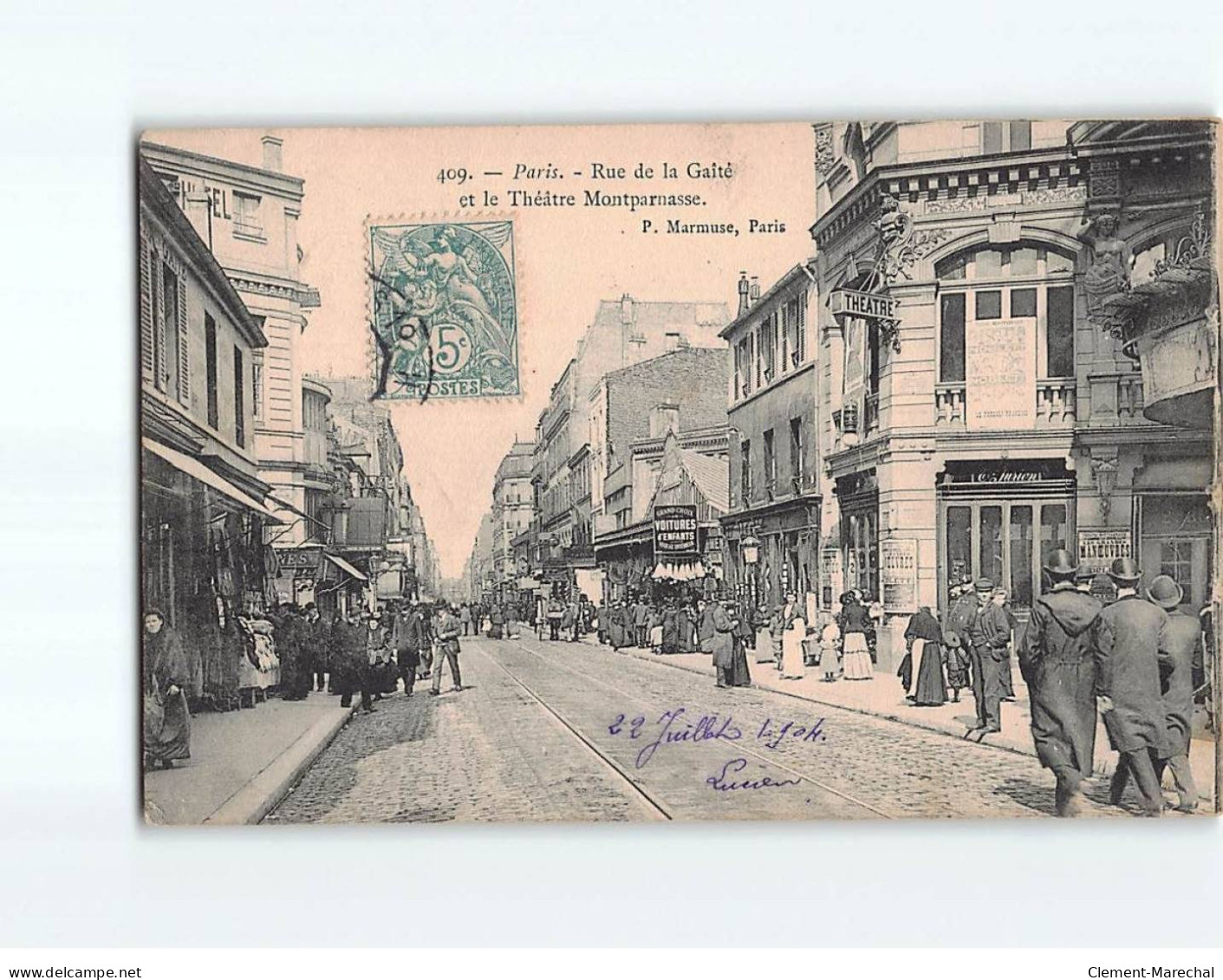 PARIS : Rue De La Gaité Et Le Théâtre Montparnasse - Très Bon état - Andere & Zonder Classificatie