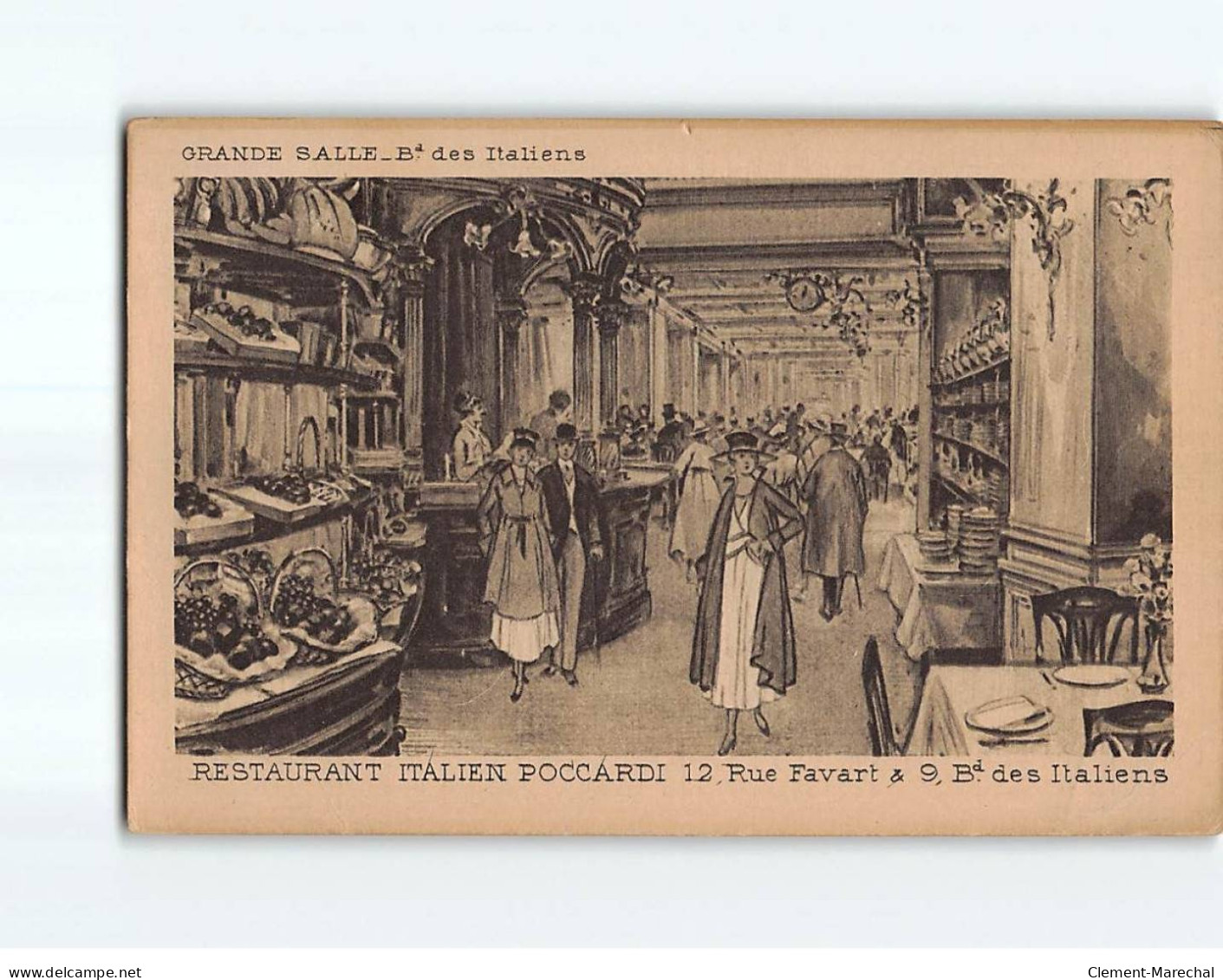 PARIS : Restaurant Italien Poccardi, Grande Salle - état - Cafés, Hôtels, Restaurants