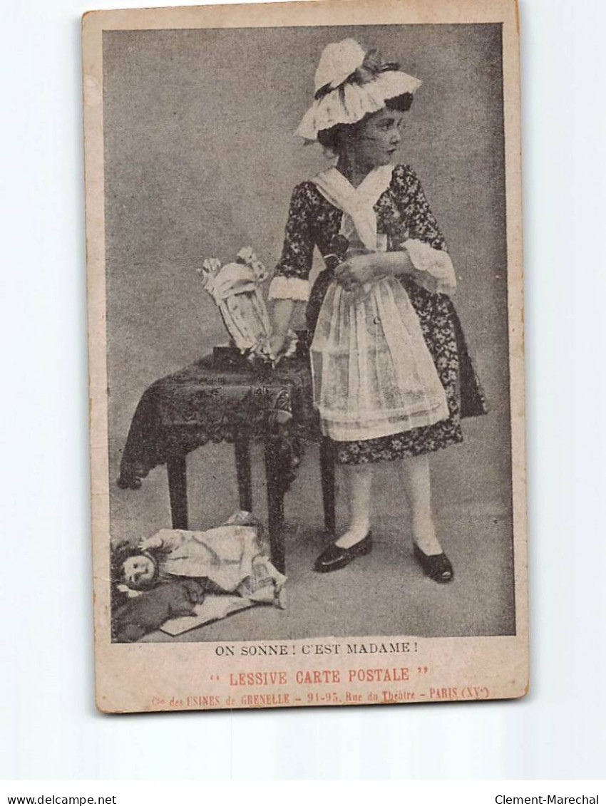 PARIS : ""On Sonne ! C'est Madame!"", ""Lessive Carte Postale"" - état - Other & Unclassified